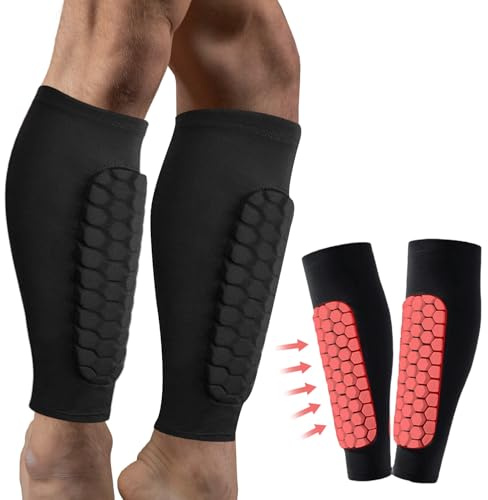 Shindefender Shin Guards Pads Ski Shin Guards, Shin Defender Compression Sleeve with Honeycomb Pads, Shin Defender Kids Shin Pads Boys Shin Protectors for Skiing Football Shin Guards Sleeves