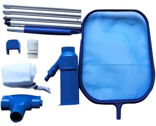 SRKATI Kit Limpieza Piscina Kit de Limpieza de Piscinas 40x35x5cm Herramienta de Mantenimiento de Piscinas Kit de Red de Limpieza con Cabezal de succión Accesorios Set de Limpieza para Piscina