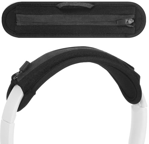 Universal Headphone Headband Cover, Replacement Headphone Headband Cover, Headphones Replacement Band Headbands Protector with Zipper (Black)