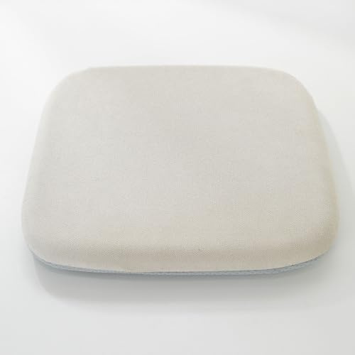 vctops Memory Foam Chair Cushions with Ties for Dining Chairs, Non Skid Rubber Chair Pads Seat Cushion with Washable Removable Cover for Office and Kitchen Chairs (Beige,18x18)