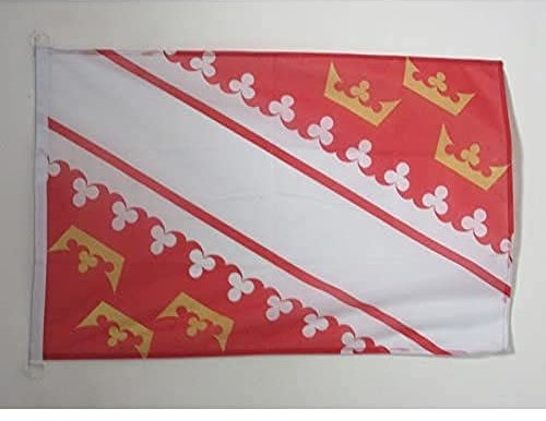 AZ FLAG - Drapeau Alsace - 45x30 cm - Pavillon Nautique Alsacien - Province D'Alsace Spécial Bateau Et Extérieur En Maille Bloquée Avec Anneaux Plastiques Intégrés - 30g