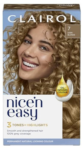 Clairol Nice'n Easy Crème, Natural Looking Oil Infused Permanent Hair Dye, 7 Dark Blonde