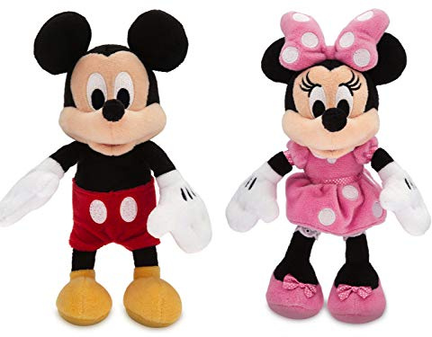 Disney Mickey Mouse and Minnie Mouse Mini Bean Bag Soft Toy Set 20cm