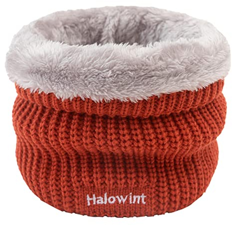 DLKSH 1 Stück Buchstabe Unisex Winter Solid Warm Ring Strickschal, Orange, One size