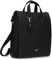Damen Rucksack Yuna YUR150 großer Tagesrucksack 10 Liter aus hochwertigem Kunstleder, klassisch-elegant mit Blumen-Anhänger, Schlüsselband, DIN-A4 passend, ideal für Freizeit & Ausflüge (nubuk-black)