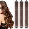 3 Stück Schaumstoff Lockenwickler, Lockenwickler-Satin, keine Hitze, heizlose Sperre, Haarrolle, DIY-Haarstyling-Geräte für langes, kurzes, gewelltes Haar (braun)