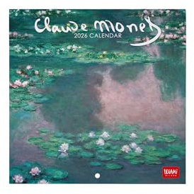 Legami - Calendario de Pared 2026, Claude Monet, Pequeño calendario de Pared, Planificador de 12 Meses y un Año, en 6 Idiomas, Espacio para Notas, Signos del zodiaco, Fiestas Internacionales, 18x18 cm