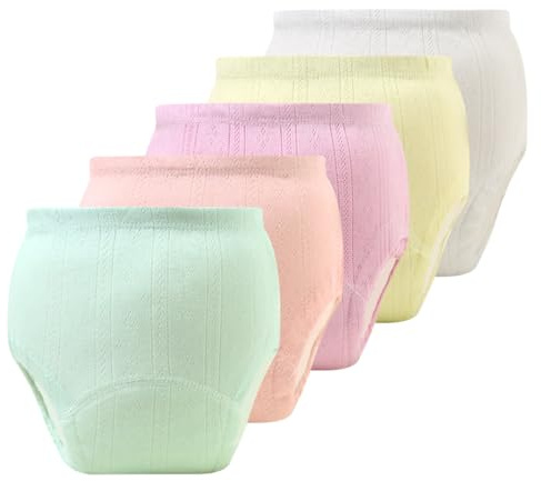AOOPOO Lot de 5 Culotte Apprentissage Propreté Bébé Fille Garçon Slip Entraînement en Coton Doux Respirante Enfant Couche Culottes d'apprentissage Lavable Anti-Fuite Pantalon pour Bébé 3-24 Mois
