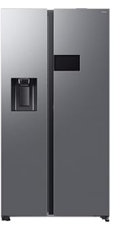 Samsung RS90F64EDT Réfrigérateur Américain Side-by-Side 621 L, Écran Tactile AI Home 9, Distributeur Eau et Glace, Metal Cooling, SmartThings, Platinum Inox
