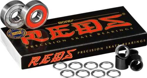 QUOERSRTI Bones Reds Bearings 8 pk w/Spacers & Washers Bundle