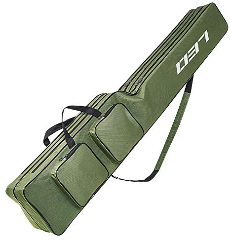Yideng Rutentasche, 130 cm/51,2 Zoll Allround Rutentasche Angeln Tasche, Oxford Zwei Schicht Angelrutentasche mit großer Kapazität, Angelwerkzeug Aufbewahrungstasche, Armeegrün