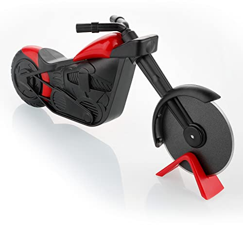 Roulette à pizza design moto avec roues en acier inoxydable antiadhésives