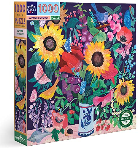 eeBoo Summer Bouquet recyceltem Karton-Puzzle Erwachsene 1000 Bunte Teile-PZTSMB, Beere