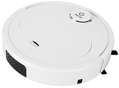 Veemoon Aspirateur Robot Automatique Balayeur Attrape-poussière USB Blanc Moteur Puissant pour Sols Durs Parquet Tapis Maison