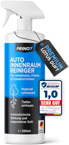 PRINOX Profi Auto Innenraum Reiniger 580ml für die Innen Reinigung von Kunststoff, Polster, Leder & Fenster - Premium Innenraumreiniger - Cockpit Reiniger Konzentrat & Autositzreiniger