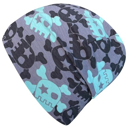 Wollhuhn Cappellino Shorties Beanie/Beanie/Beanie/Berretto lavorato a maglia/berretto per bambini, comodo, in jersey a due strati, foderato, per le mezze stagioni (tessuti ecologici/biologici)