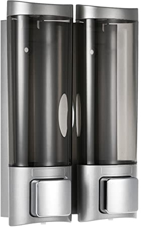 Decdeal 200mlx2 Dispenser di sapone manuale,Montaggio a parete Shampoo liquido doppio Dispenser doccia Detergente per mani Dispenser per lozione da bagno per bagno Hotel bagno