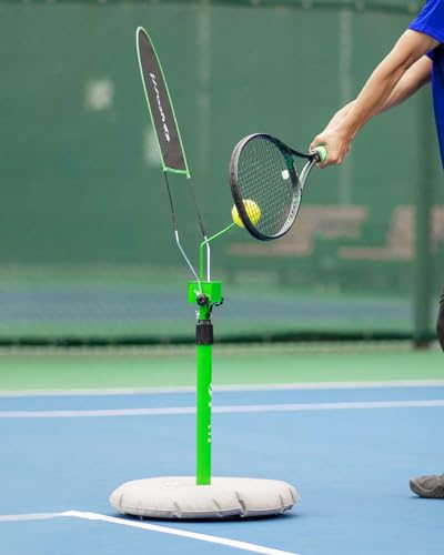 CMYUN Tennis Trainer Solo-Tennistrainer für Topspin-Training, Metall Höhenverstellbar Tennis-Trainingsausrüstung, Zubehör für Tennisschwungtrainer für Erwachsene und Kinder