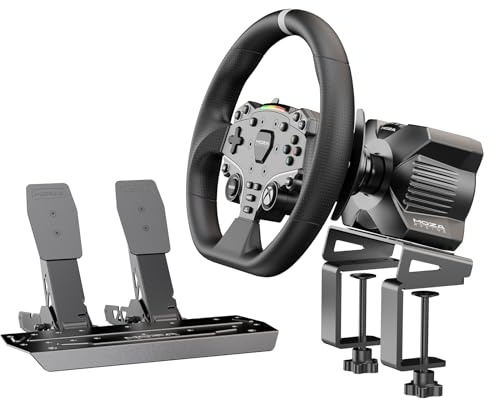 MOZA R3 Racing Wheel and Pedals Bundle for Xbox & PC,3.9Nm DD Servo Motor With Aviation-Grade Aluminum Construction,Durable ISF PU Grips 11-inch Racing Wheel,SR-P Lite Dual Pedals