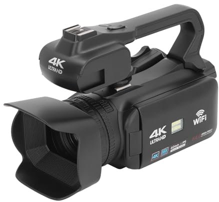 Caméra Vidéo 4K avec écran Tactile de 4 Pouces, Caméscope à Zoom Numérique 64MP 18x, Caméra de Vlogging à Vision Nocturne avec Microphone télécommandé pour Le Tournage des