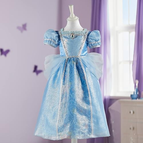Disney Store Official Déguisement de Cendrillon pour Enfants, Robe de Princesse Bleue pour Les fêtes, Les Jeux de rôle et Halloween, 7-8 Ans