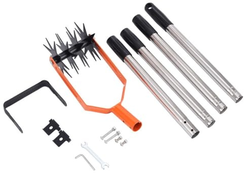 Strumento per coltivare il suolo in posizione eretta con taglierina rotante e manico regolabile per un comodo giardinaggio a mano per giardinaggio