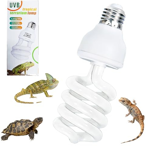 XUXLEKK - Lámpara de reptil UVB, 26 W, bombilla UVA UVB 10.0 para reptiles, reptiles animales del desierto serpiente lagarto plantas mejorar síntesis D3 aumentar la absorción de calcio