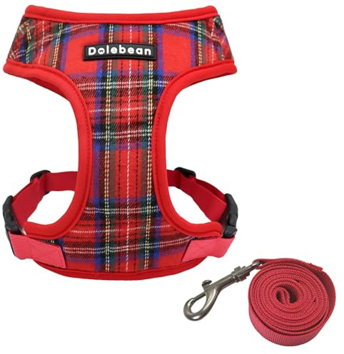 Hundegeschirr Kleine Hunde,Sicherheitsgeschirr Brustgeschirr Welpengeschirr Hundeleine Zuggeschirr Hundeweste Antiziehgeschirr Hundegurt Panikgeschirr Mitwachsend Gepolstert Kleine Hunde (Rot, M)
