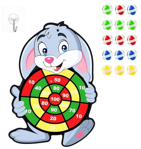 LZPLJLWS Bersaglio Freccette Bambini Pasqua con 15 Palline adesive Gioco da Lancio 28x42 cm colorato per Interni Esterni attività educative Ragazzi e Ragazze dai 14 Anni in su