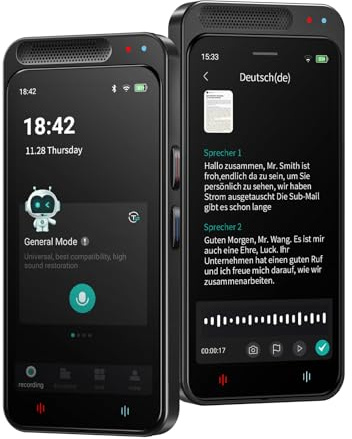 Note AI Dictaphone Numérique avec Transcription Gratuite,Résumé,Traduction en ligne Hors ligne,Prise en Charge de 134 Langues,Enregistreur AI pour Conférences,Réunions