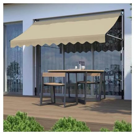 YFAURNDE Tende Retrattili，Tende Da Sole A Bracci Estensibili，Non Necessita Di Foratura, è Dotato Di Manovella Ed è Adatto A Terrazze, Balconi E Altri Luoghi Simili.(Beige,350CM/137.8in)