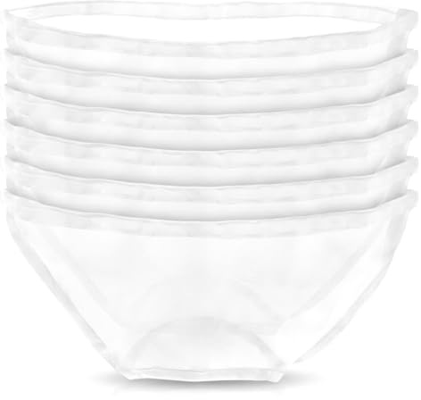 YIPFEN 6 Sacchetti Filtranti per Latte di Noci, Lavabili con Coulisse, Nylon Alimentare Maglia Fine, a Ciotola, per Brodi, Formaggio, Caffè (15 cm)