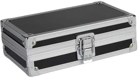 perfk Valigia portautensili in lega di alluminio, portatile, multifunzionale, con serratura, organizer per bagagli, scatola portaoggetti per viaggi e scuola