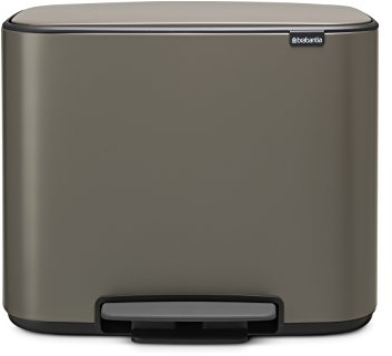 Brabantia Bo Pedal Bin, Steel, Platinum, 36 L