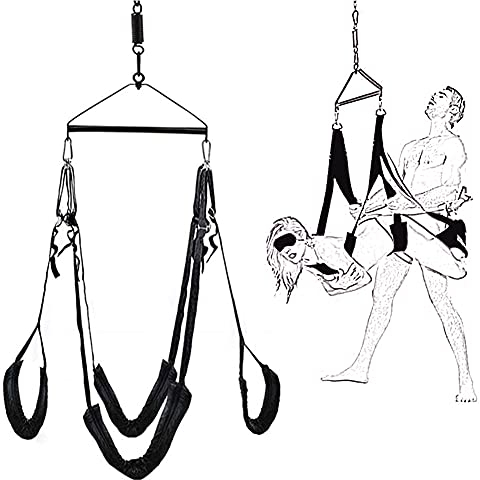 BDSMAGE Sex Swing Bondage Set, Love Slings with Adjustable Straps Soft Sponge Cushion BDSM Bondage Adult Erotic Sex Toy for Couples