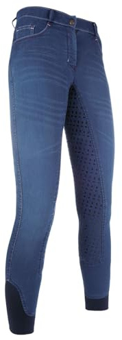 HKM Summer Denim Easy Pantalon d'équitation, 6169 Bleu Jean, Bleu foncé, 170 cm Garçon