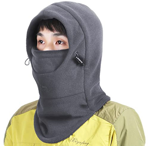 TRIWONDER Passamontagna Invernale Cappello Uomo Donna Balaclava sotto Casco Passamontagna Nero Passamontagna Sci Bici per Ragazzo Ragazza (A - Grigio)