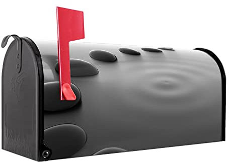banjado® Amerikanischer Briefkasten - US Mailbox/Letterbox mit Motiv Schwarze Steine 51x22x17cm - Postkasten Stahl aus Amerika – Briefkasten amerikanisch pulverbeschichtet