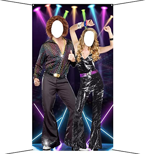 Sfondo Fotografico Banner Decorazioni Photo Booth Divertenti Accessori Festa Foto Props Coppia a Tema Parete Porta Finestre (Discoteca)
