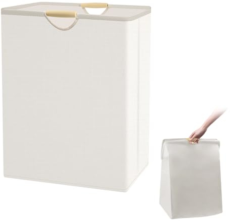 VFANDV Panier à Linge, 60L Panier à Linge Pliable Panier Rangement Salle de Bain avec Poignée, Panier a Linge pour Chambre à Coucher, Salle De Bain, Dortoir, Buanderie