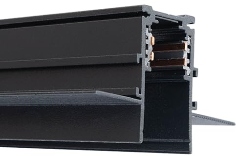 INNOVATE Sistema di binari magnetici a LED, per cartongesso, 200 cm, per sistemi binari, lampade a LED, rettangolare, conduttore di corrente, 4 poli, con terminali e copertura protettiva