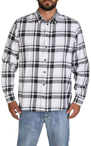 DENIMFY DFDean Chemise en flanelle à manches longues pour homme Coupe droite Chemise de bûcheron Chemise à carreaux en coton Noir Vert Bleu S M L XL XXL 3XL 4XL 5XL