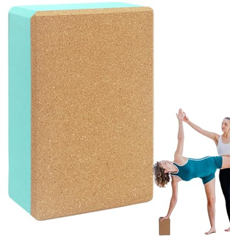 Blocchi Da Yoga In Sughero, Blocchi Per Allenamento Yoga, Blocco Yoga In Sughero – Blocchi Da Yoga Multiuso Antiscivolo | Blocchi Per Esercizi Portatile Morbidi, Accessori Per Yoga Interni ed Esterni