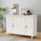 HOLTICO Sideboard Wohnzimmer, Küchenschrank Kommode mit 4 Türen Buffetschrank Aufbewahrungsschrank für Wohnzimmer, Küche, Esszimmer Weiß