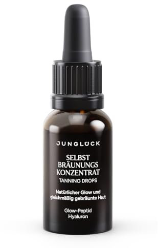 JUNGLÜCK Selbstbräunungskonzentrat - Vegan | Flüssiges Selbstbräuner Serum verleiht eine natürliche und gleichmäßige Bräune zum Mischen mit der Gesichtspflege | Tanning Drops für sanfte Bräune