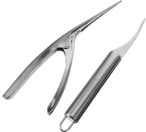 Abaodam Professionale Sguscia Gamberi in Acciaio Resistente Multifunzionale Pulizia Gamberi e Rimozione Squame Attrezzo Cucina Compatto per Casa e Ristorante