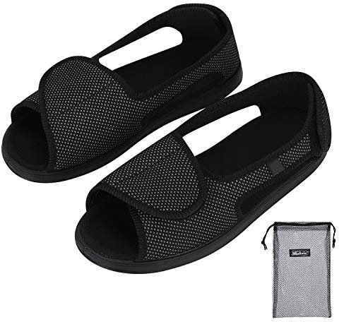 XGOPTS Sandalen Herren Rehaschuhe Diabetiker Schuhe Damen Orthopädische Hausschuhe Weit Offene Verbandsschuhe Unisex-Erwachsene Gesundheitsschuhe Therapieschuhe Gr. 40
