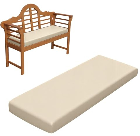 RZYW Cuscino per Panca da Giardino Impermeabile 120x40X5CM, Cuscino Panca Esterno/Interno Cuscino Sedile per Mobili Antiscivolo e Lavabile, Cuscino per Panche da Divano Patio,Beige,75x40cm