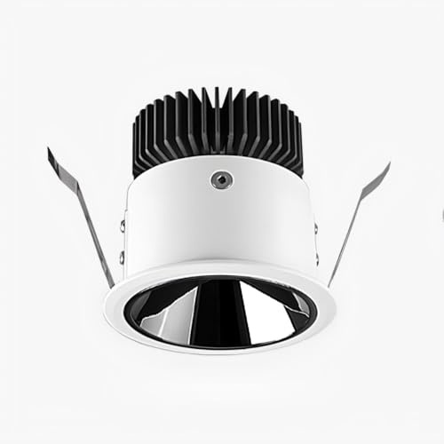 Foco LED de Techo empotrable de 8,5 cm con Foco de 3° y Montaje al RAS para pasillos, galerías de Arte y exposiciones (3000 K, 7 W)