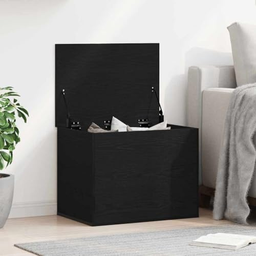 Frdhee Cofre De Almacenamiento Baules De Almacenaje, Caja de Almacenamiento Roble Negro 60 x 42 x 46 cm Baúl Almacenaje para Cama, Dormitorio, salón